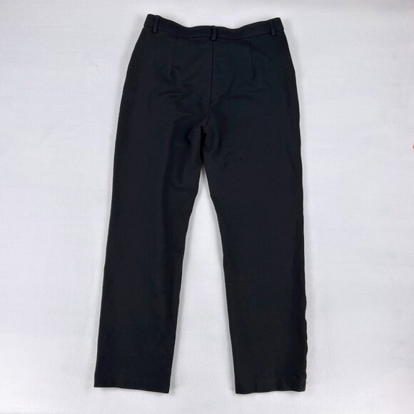 TanJay Black Ankle Pants Size 10 Straight Leg Sequin Tuxedo Side Stripe - Picture 2 of 8